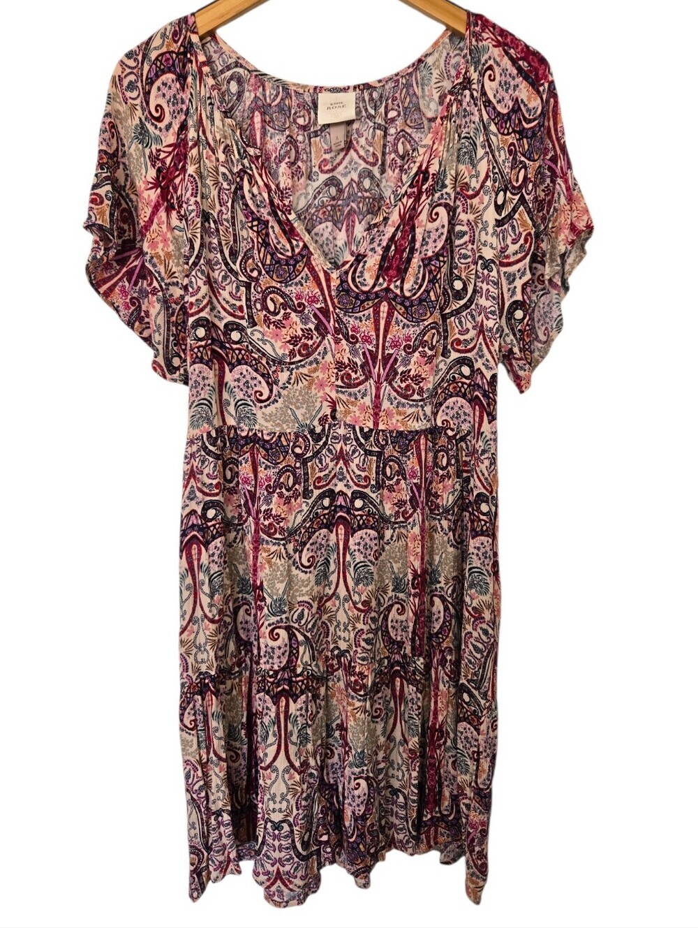 🌸 Knox Rose Paisley Boho Peasant Dress | Size Large - Picture 2 of 6